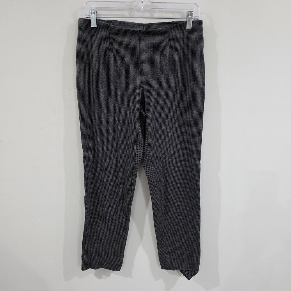 J Jill Ponte Slim Leg Houndstooth Pants Size Small Gray‎ Business Casual Office